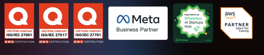 ISO/IEC 27001, ISO/IEC 27017, ISO/IEC 27701, Meta Business Partner, WhatsApp AI Startups Hub, AWS Partner Select Tier Training